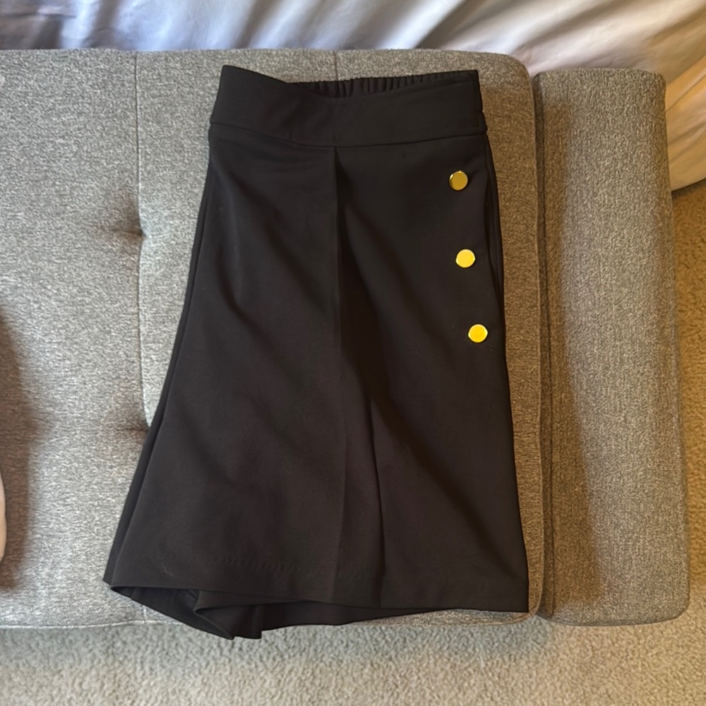 Elegant Black Shorts with Gold Accents